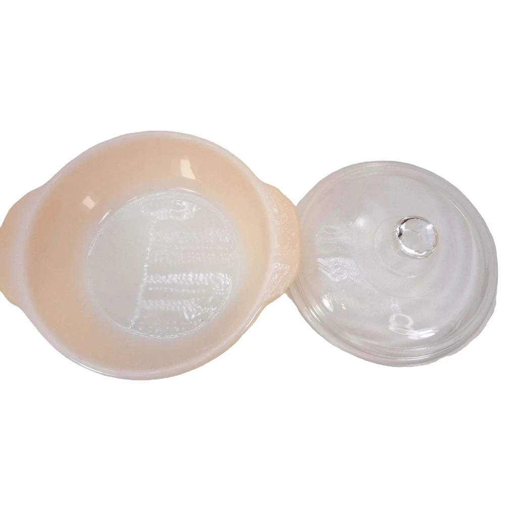 Anchor Hocking Fire-King Casserole‎ Dish Excellent Peach Luster Lid Tab Handles